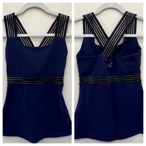 Beyond Yoga Sheer Illusion Tank Top Navy Size Small